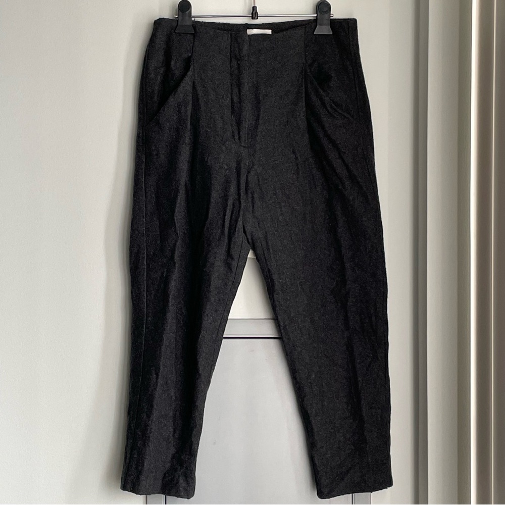 ARITZIA WILFRED Chambery Pants - Charcoal Wool & Cashmere Blend Ankle Pants
